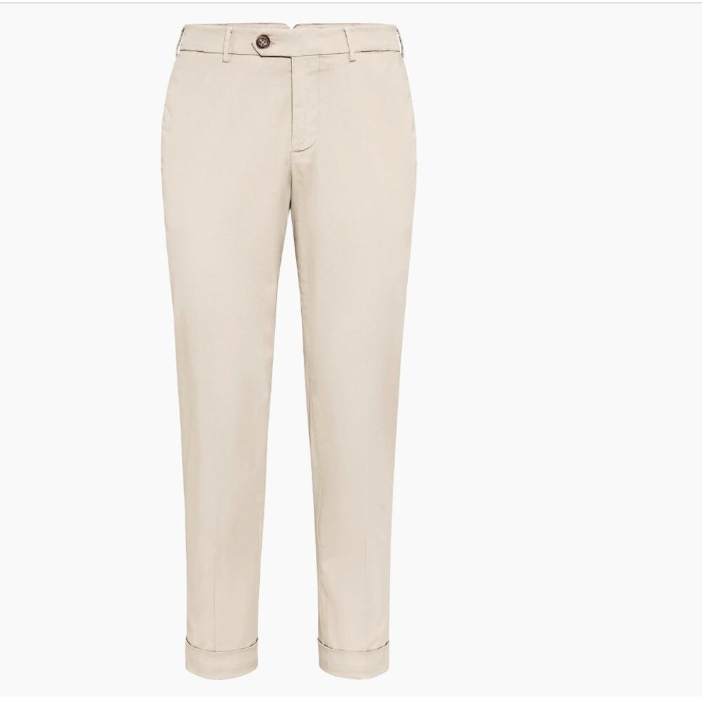 Brunello Cucinelli: Garbadine Paints (Size 48, Color Beige)